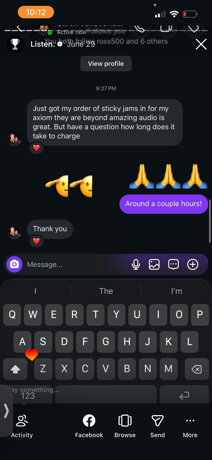 Sticky Jams customer message