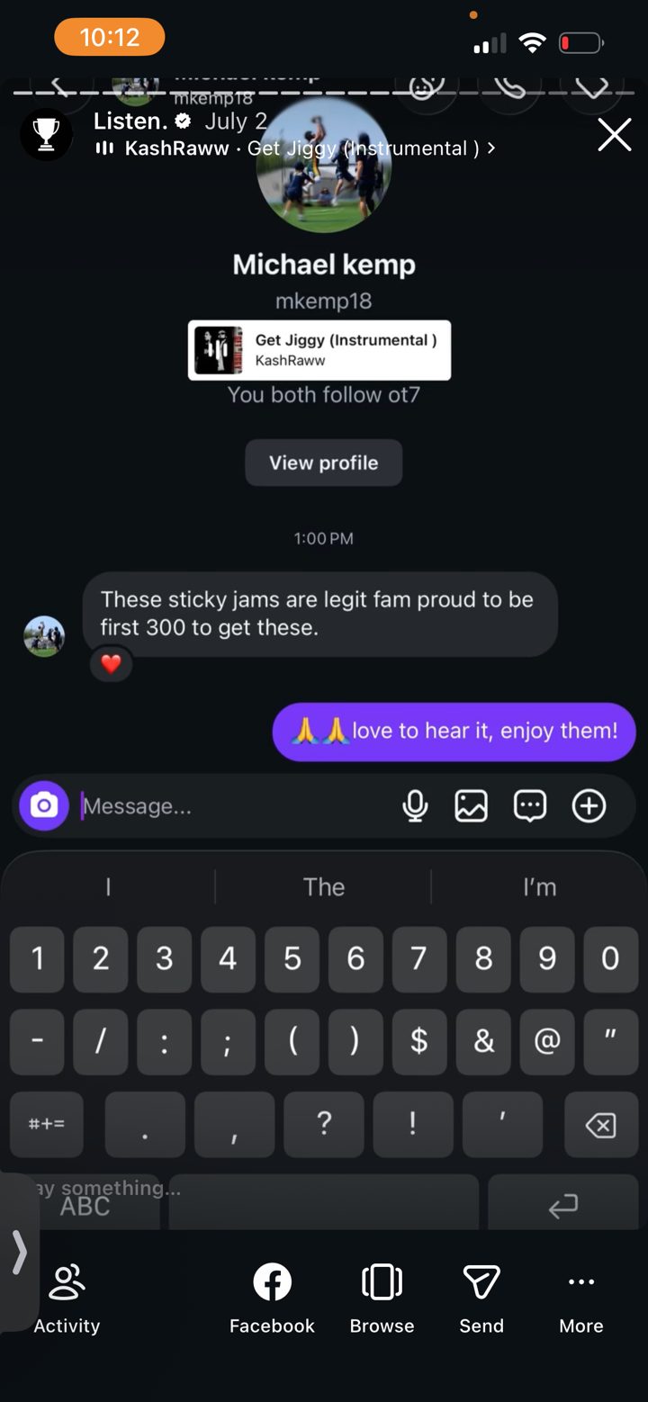 Sticky Jams customer message