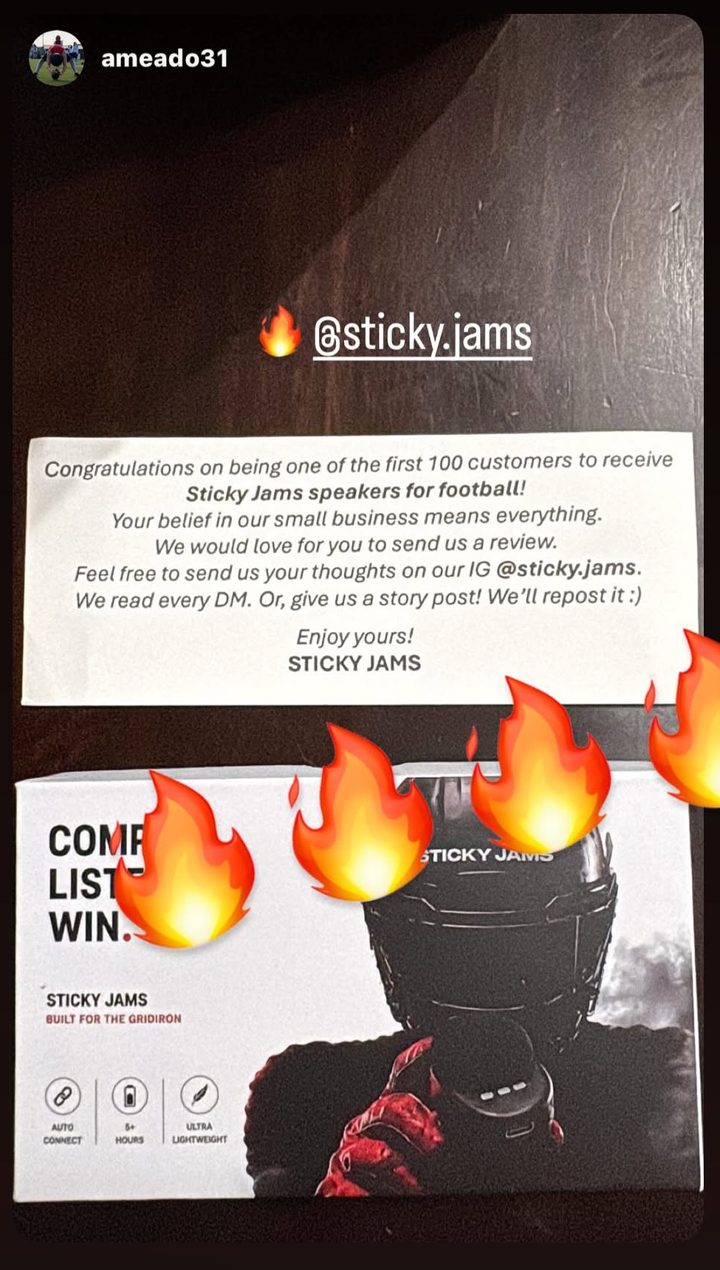 Sticky Jams customer message